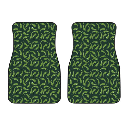 Green Chili Peppers Pattern Print Front Car Floor Mats
