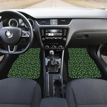 Green Chili Peppers Pattern Print Front Car Floor Mats