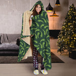 Green Chili Peppers Pattern Print Hooded Blanket