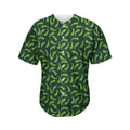Green Chili Peppers Pattern Print Men's Baseball Jersey