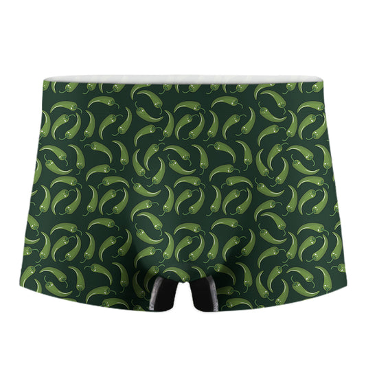 Green Chili Peppers Pattern Print Men's Boxer Briefs