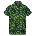 Green Chili Peppers Pattern Print Men's Short Sleeve Shirt