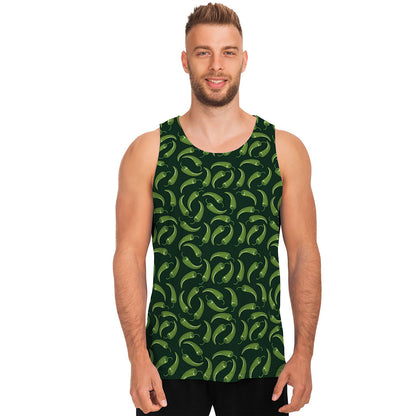 Green Chili Peppers Pattern Print Men's Tank Top