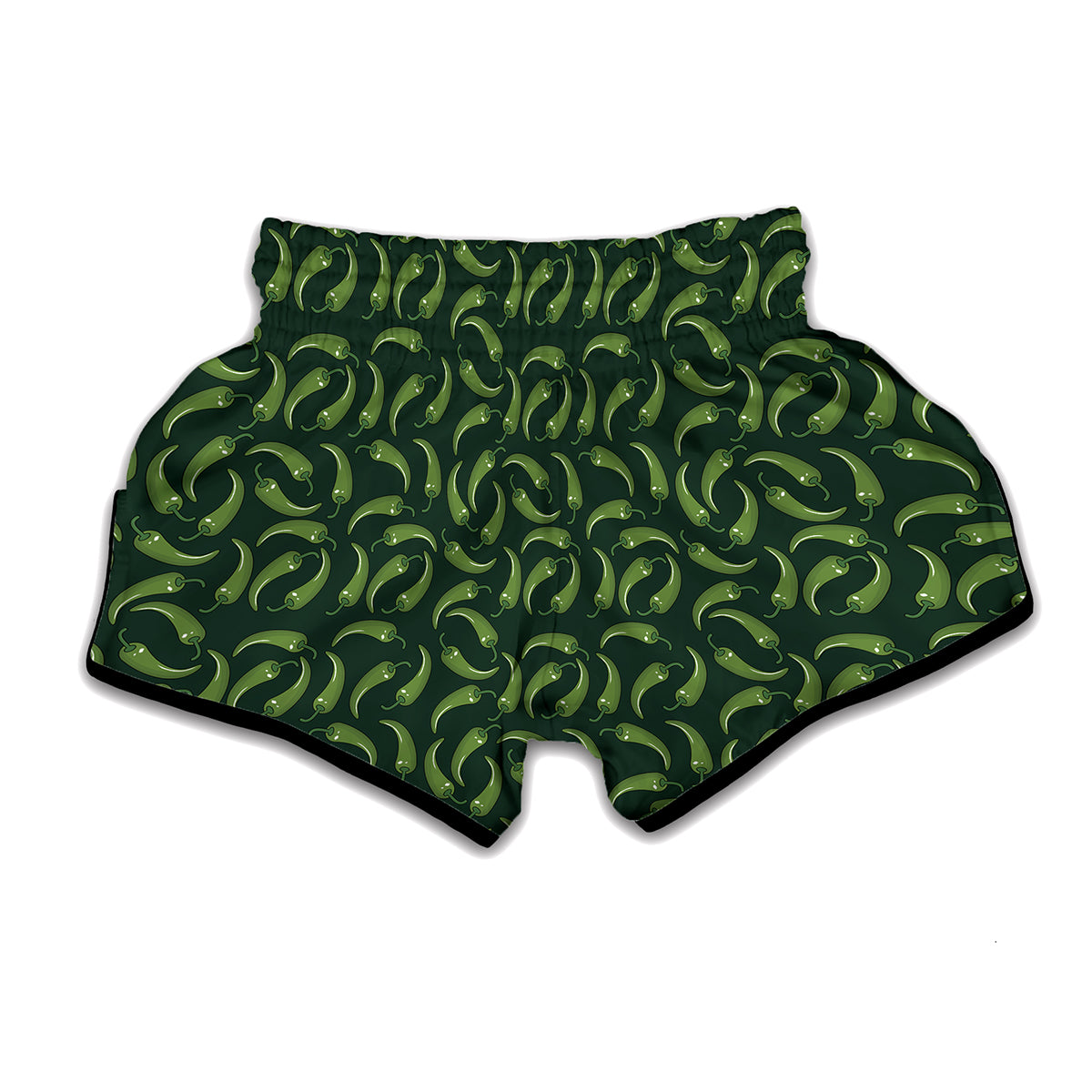 Green Chili Peppers Pattern Print Muay Thai Boxing Shorts