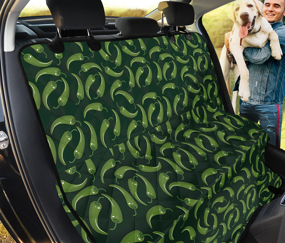 Green Chili Peppers Pattern Print Pet Car Back Seat Cover