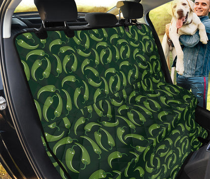 Green Chili Peppers Pattern Print Pet Car Back Seat Cover