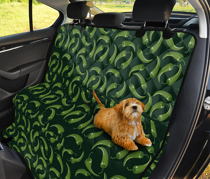 Green Chili Peppers Pattern Print Pet Car Back Seat Cover