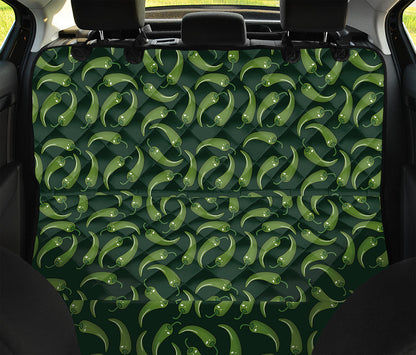 Green Chili Peppers Pattern Print Pet Car Back Seat Cover