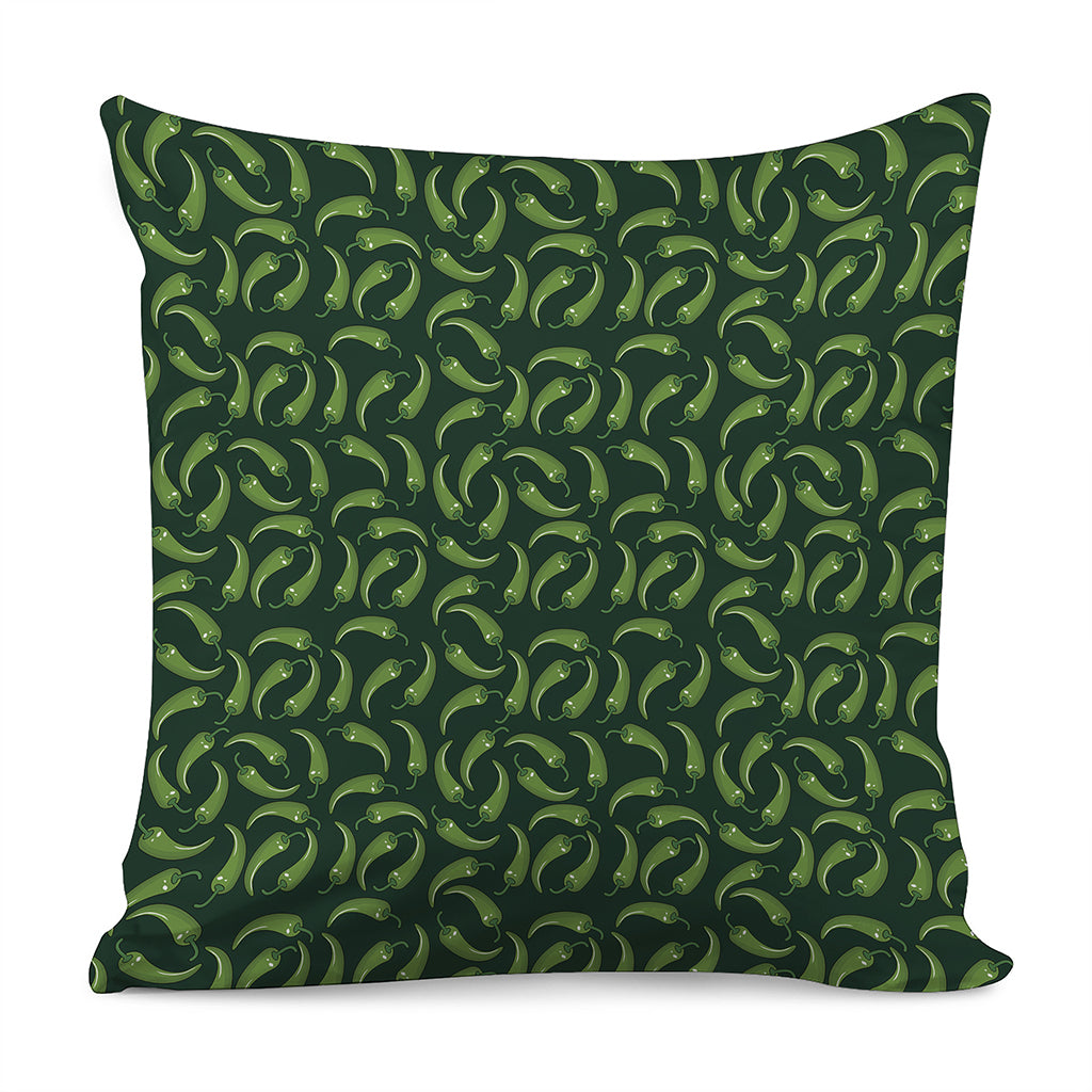 Green Chili Peppers Pattern Print Pillow Cover