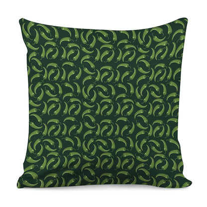 Green Chili Peppers Pattern Print Pillow Cover