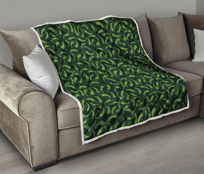 Green Chili Peppers Pattern Print Quilt