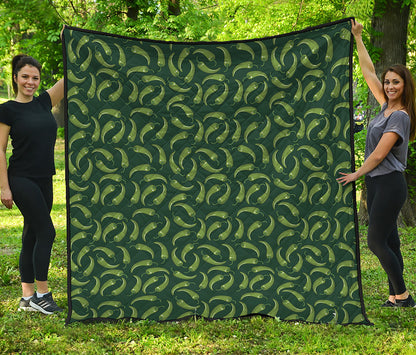 Green Chili Peppers Pattern Print Quilt
