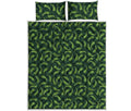Green Chili Peppers Pattern Print Quilt Bed Set