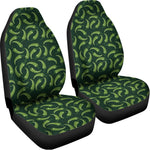 Green Chili Peppers Pattern Print Universal Fit Car Seat Covers