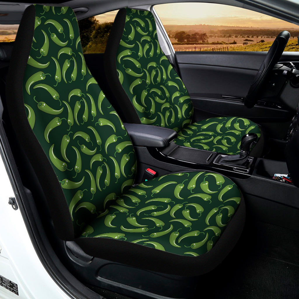Green Chili Peppers Pattern Print Universal Fit Car Seat Covers