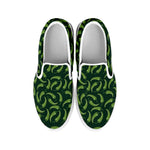 Green Chili Peppers Pattern Print White Slip On Shoes