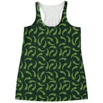 Green Chili Peppers Pattern Print Women's Racerback Tank Top