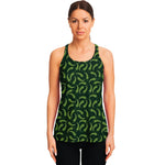 Green Chili Peppers Pattern Print Women's Racerback Tank Top