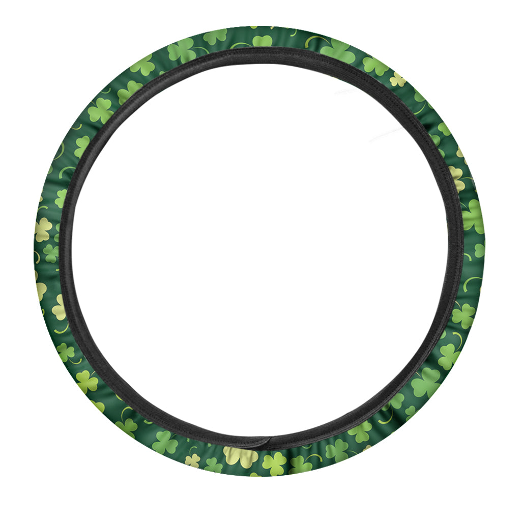 Green Clover Saint Patrick's Day Print Car Steering Wheel Cover