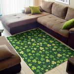 Green Clover Saint Patrick's Day Print Area Rug