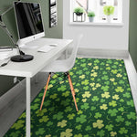 Green Clover Saint Patrick's Day Print Area Rug