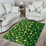Green Clover Saint Patrick's Day Print Area Rug