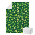 Green Clover Saint Patrick's Day Print Blanket