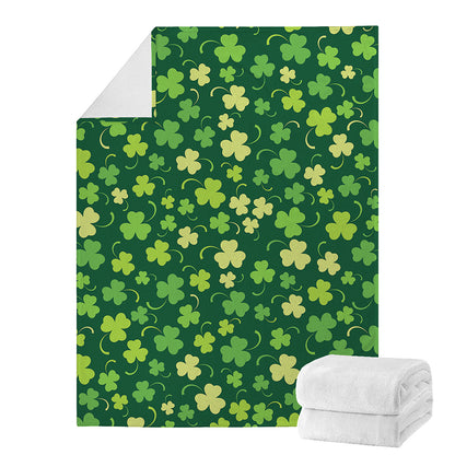 Green Clover Saint Patrick's Day Print Blanket