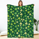 Green Clover Saint Patrick's Day Print Blanket