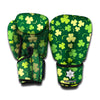 Green Clover Saint Patrick's Day Print Boxing Gloves