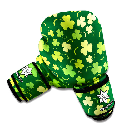 Green Clover Saint Patrick's Day Print Boxing Gloves