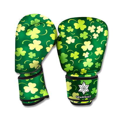 Green Clover Saint Patrick's Day Print Boxing Gloves
