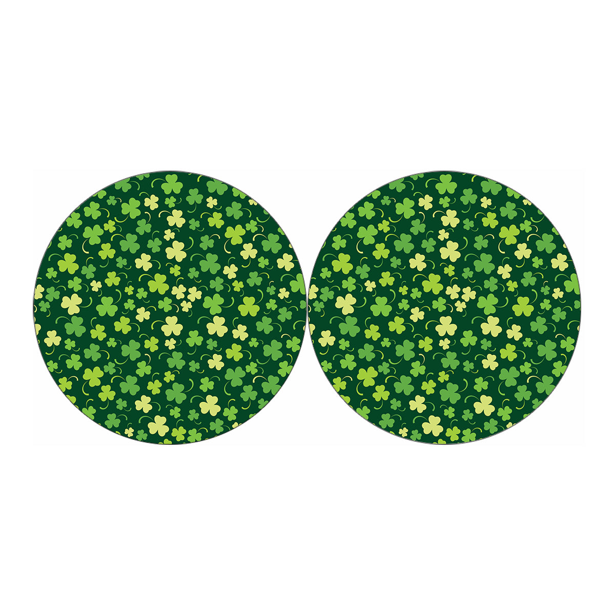 Green Clover Saint Patrick's Day Print Car Coasters