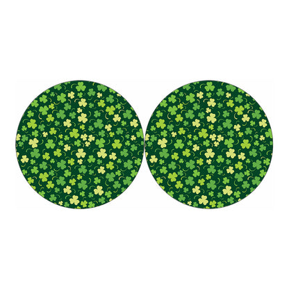 Green Clover Saint Patrick's Day Print Car Coasters