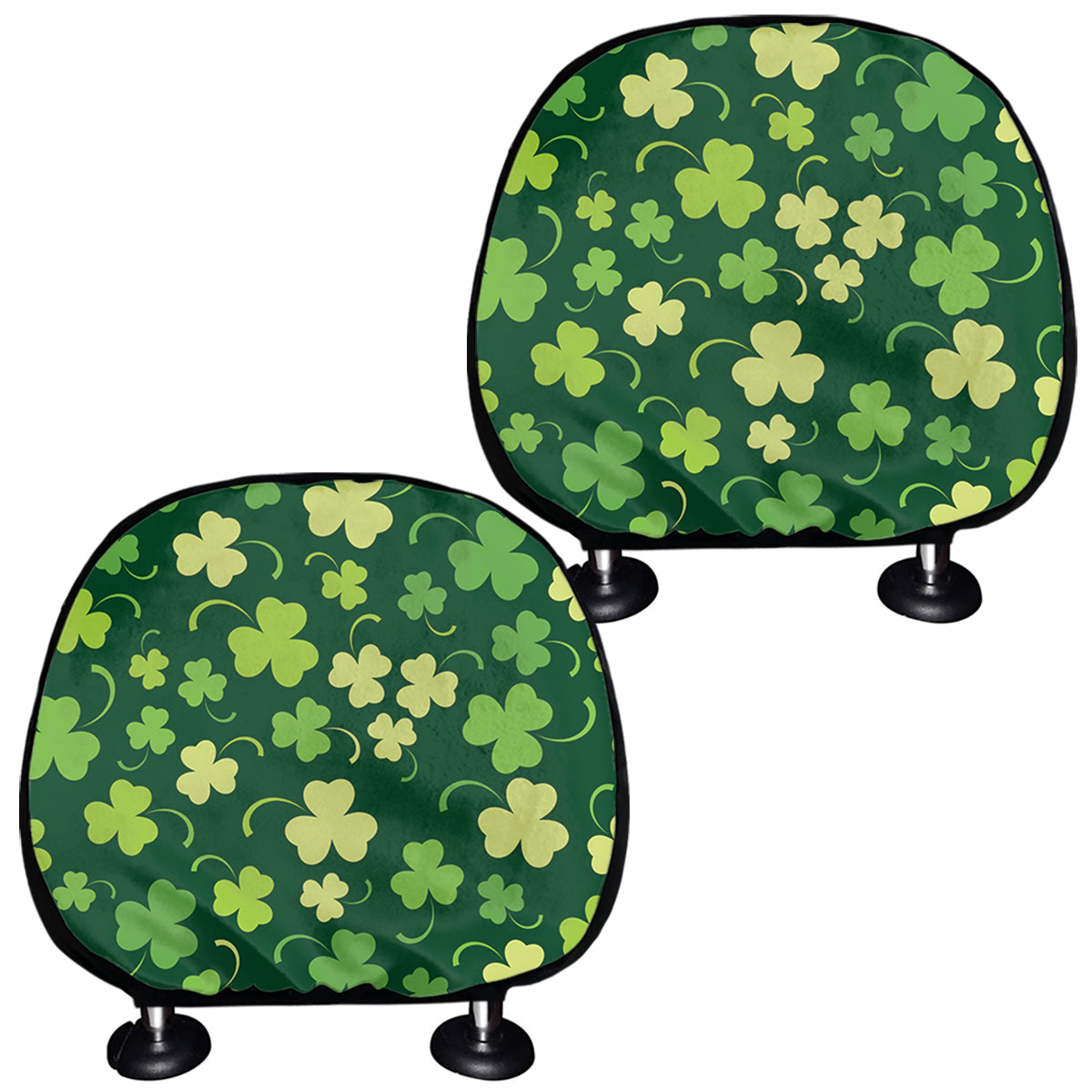 Green Clover Saint Patrick's Day Print Car Headrest Covers
