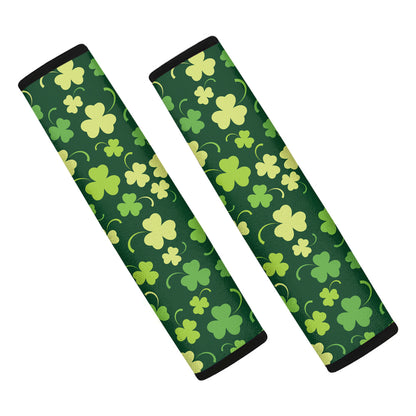 Green Clover Saint Patrick's Day Print Car Seat Belt Covers