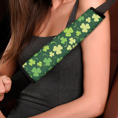 Green Clover Saint Patrick's Day Print Car Seat Belt Covers