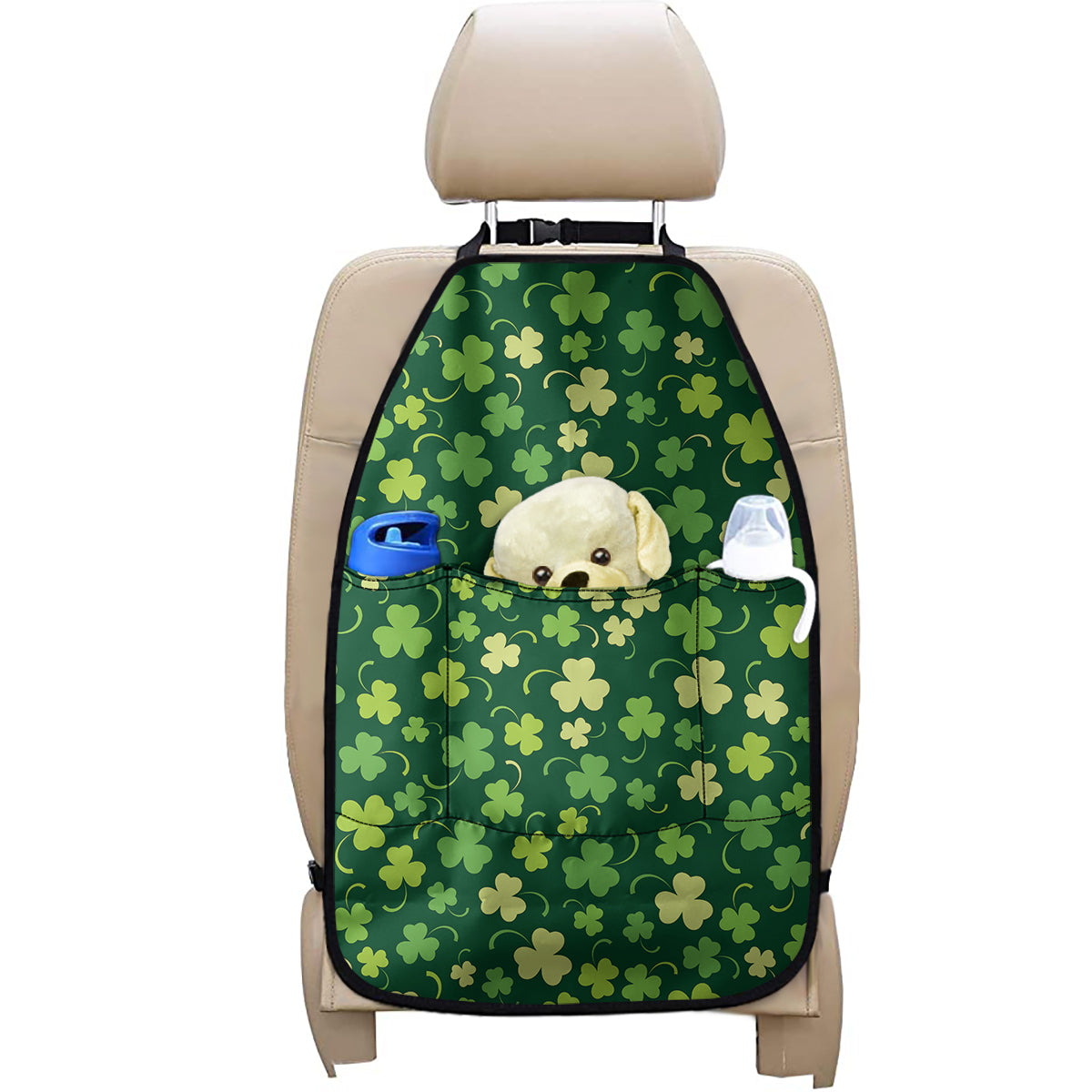 Green Clover Saint Patrick's Day Print Car Seat Organizers