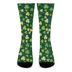 Green Clover Saint Patrick's Day Print Crew Socks