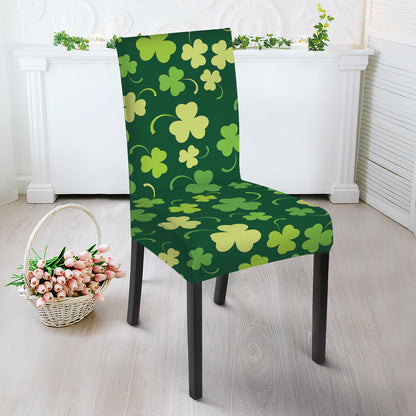 Green Clover Saint Patrick's Day Print Dining Chair Slipcover