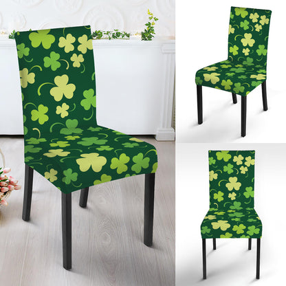 Green Clover Saint Patrick's Day Print Dining Chair Slipcover
