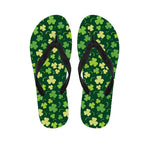 Green Clover Saint Patrick's Day Print Flip Flops
