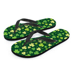 Green Clover Saint Patrick's Day Print Flip Flops