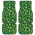 Green Clover Saint Patrick's Day Print Front and Back Car Floor Mats