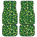 Green Clover Saint Patrick's Day Print Front and Back Car Floor Mats