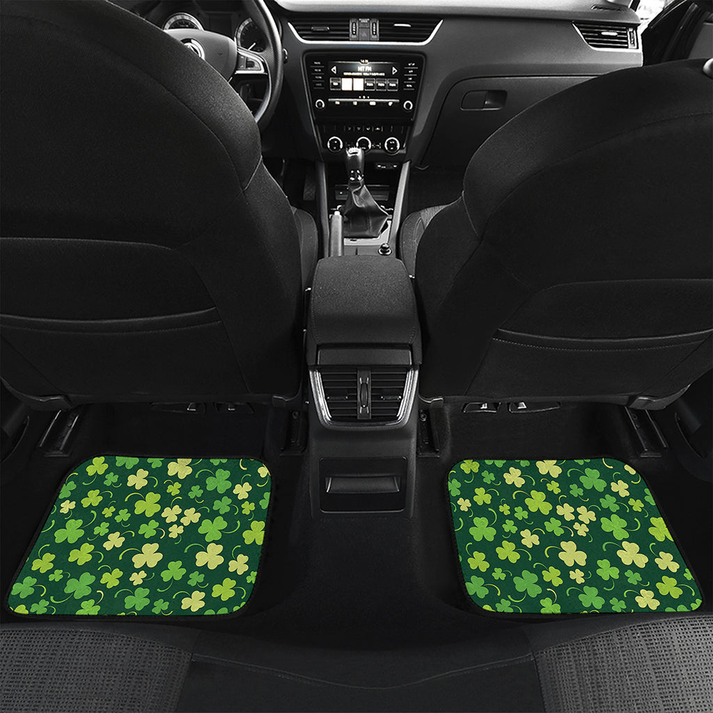 Green Clover Saint Patrick's Day Print Front and Back Car Floor Mats