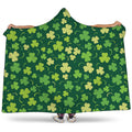 Green Clover Saint Patrick's Day Print Hooded Blanket
