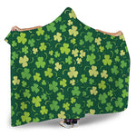 Green Clover Saint Patrick's Day Print Hooded Blanket