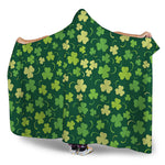 Green Clover Saint Patrick's Day Print Hooded Blanket