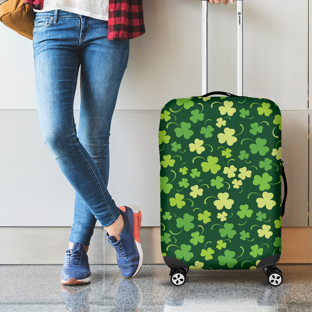 Green Clover Saint Patrick's Day Print Luggage Cover